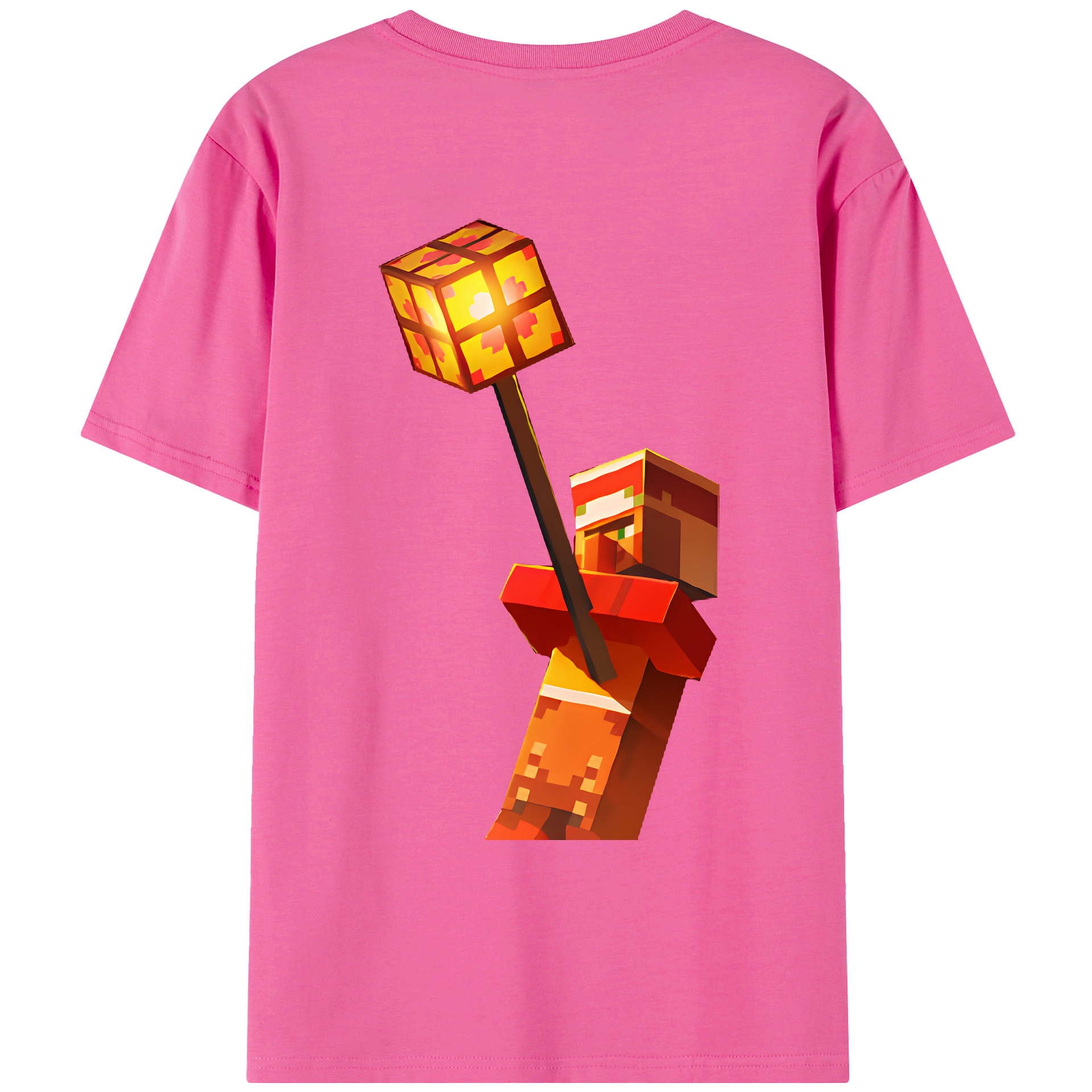 （画像用） マインクラフト ブロックの世界 Minecraft MC Block world レディース半袖Tシャツ(バックプリント)